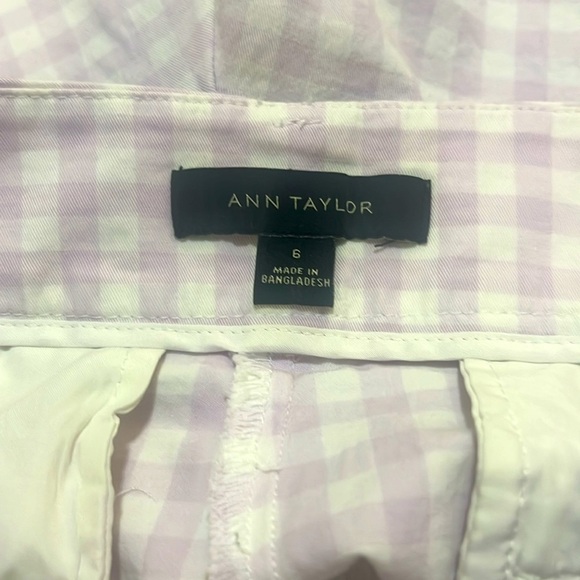 Ann Taylor Lavender Checkered Pencil Shorts - Picture 2 of 6